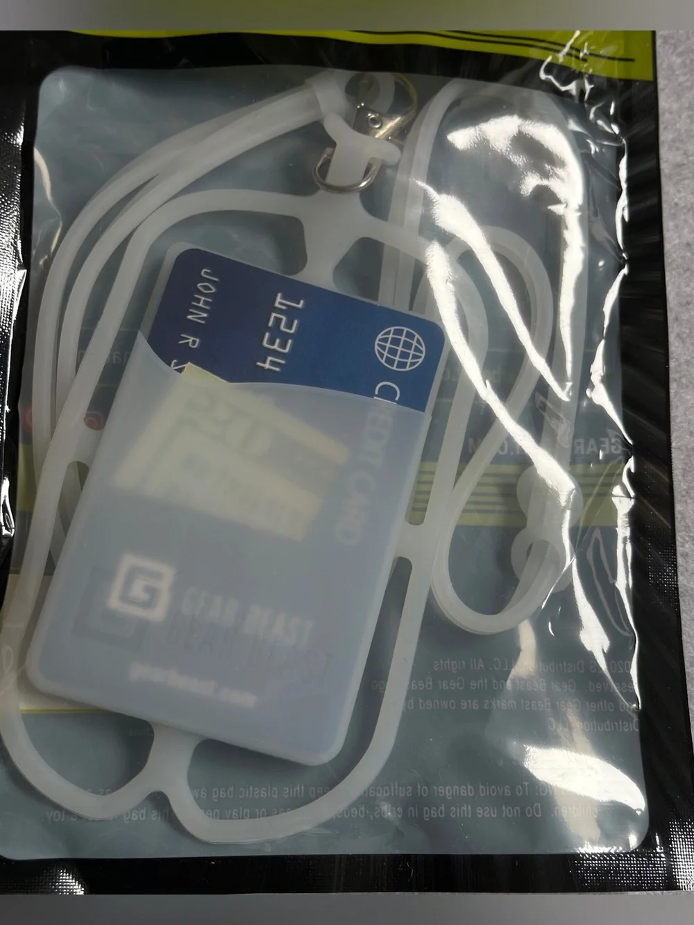 New Phone Credit Card Silicone Lanyard Card Holder - Clear